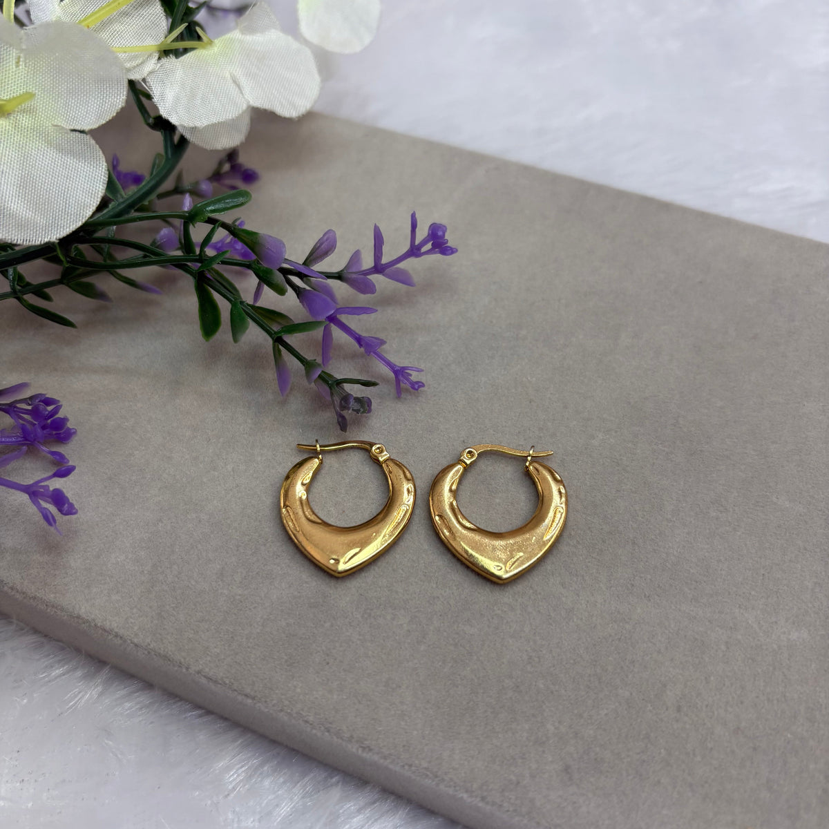 Leaf Shape Hoop Earrings