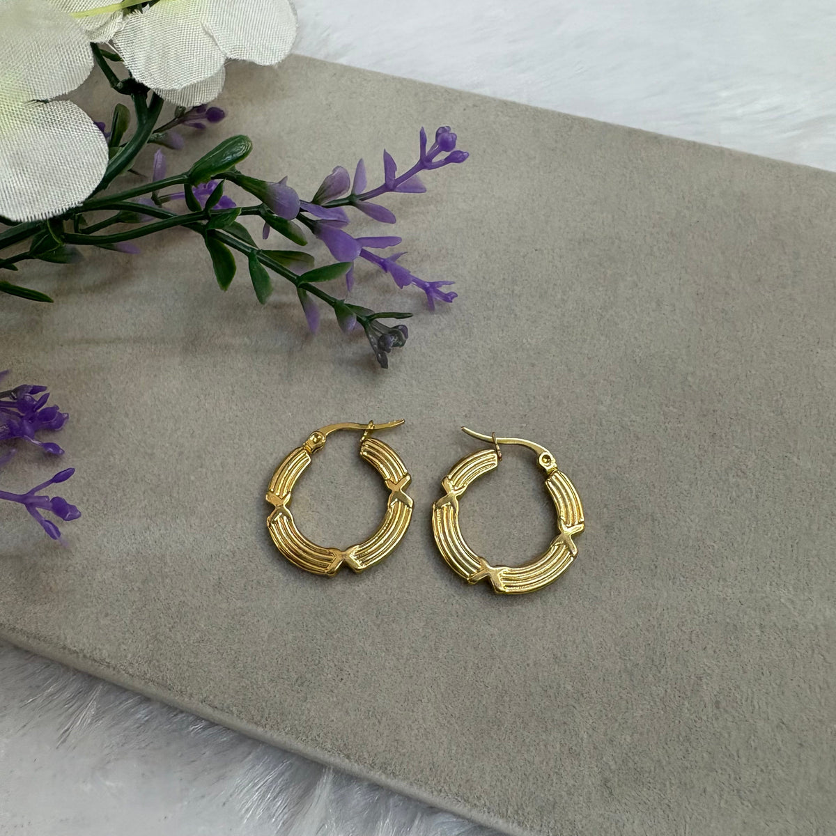 Geometric hoop earring