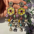 Sunflower Bloom Multicolor Jhumka Earrings