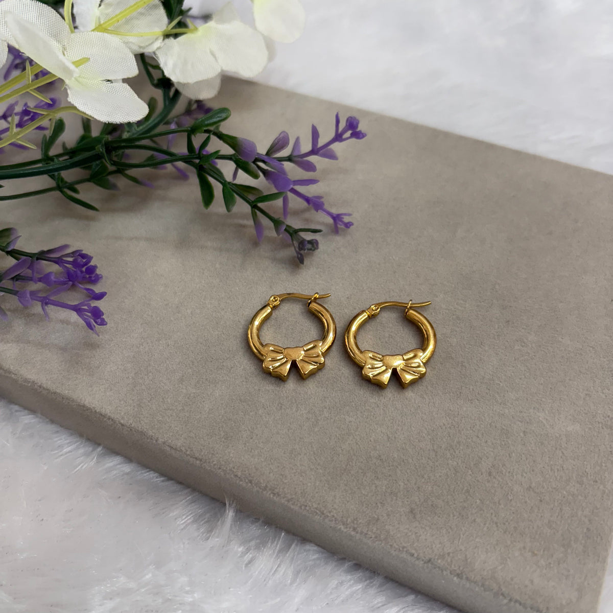 Bow Shape Hoop Earrings