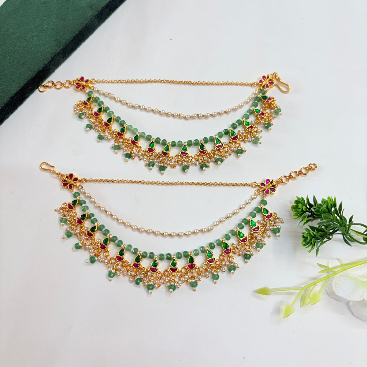 Jadau Kundan Ear chain