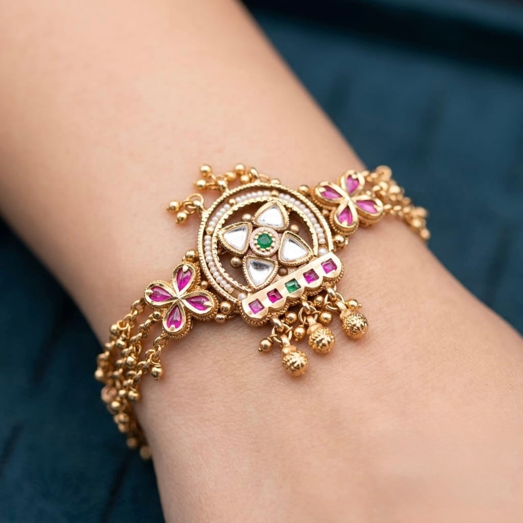 Royal Pink Meenakari Heritage Bracelet