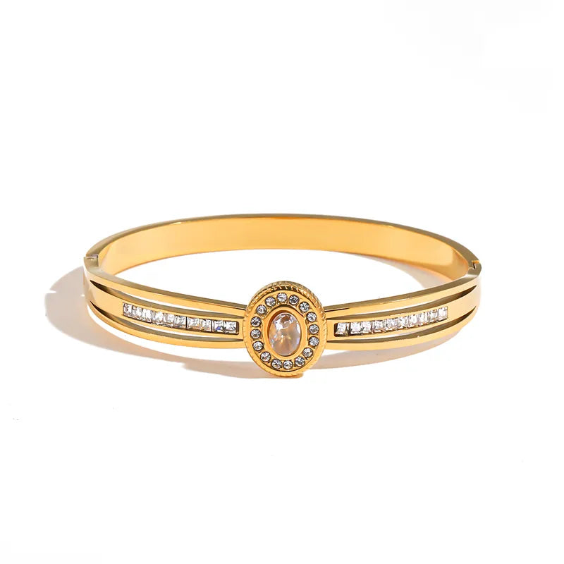 Oval Crystal Anti-Tarnish Kada Bracelet