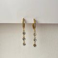 Antitarnish hanging three diamond earrings
