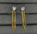 Heart crystal long earrings