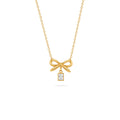 Bow necklace with hanging charm