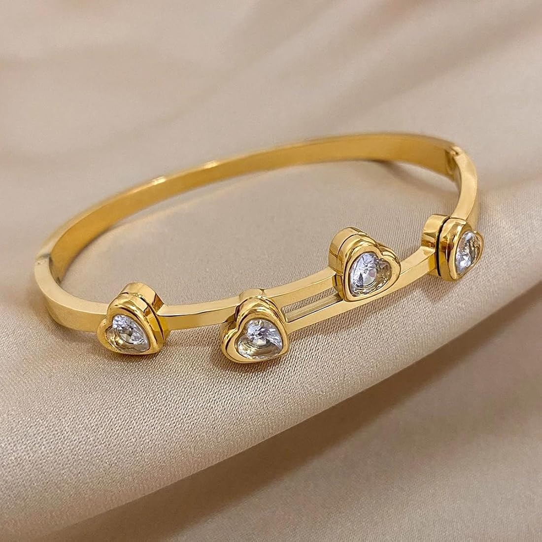 Heart shape diamond Kada bracelet