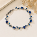 Dark Blue silver Tulip bracelet