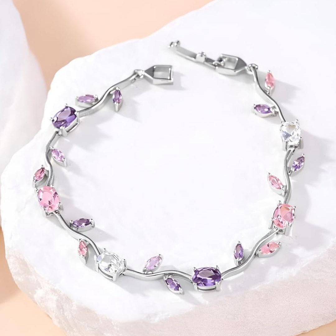 Multi colour silver tulip bracelet