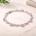 Anti-Tarnish Trendy pink Tulip Bracelet for Women
