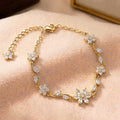 Anti-Tarnish Floral Charm Bracelet for Women