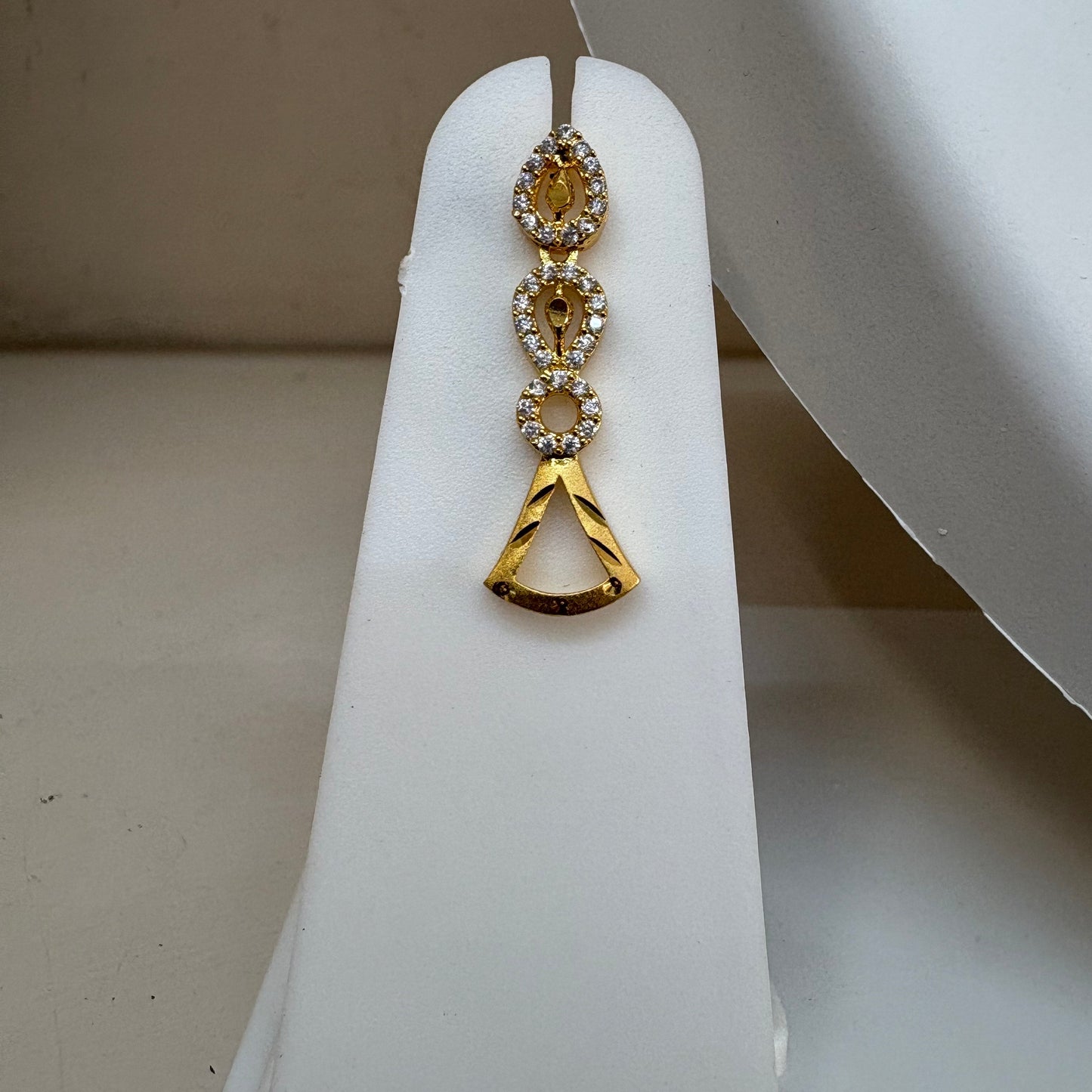 One Gram Gold Plated Necklace Set for Women | Diamond Triangle Design