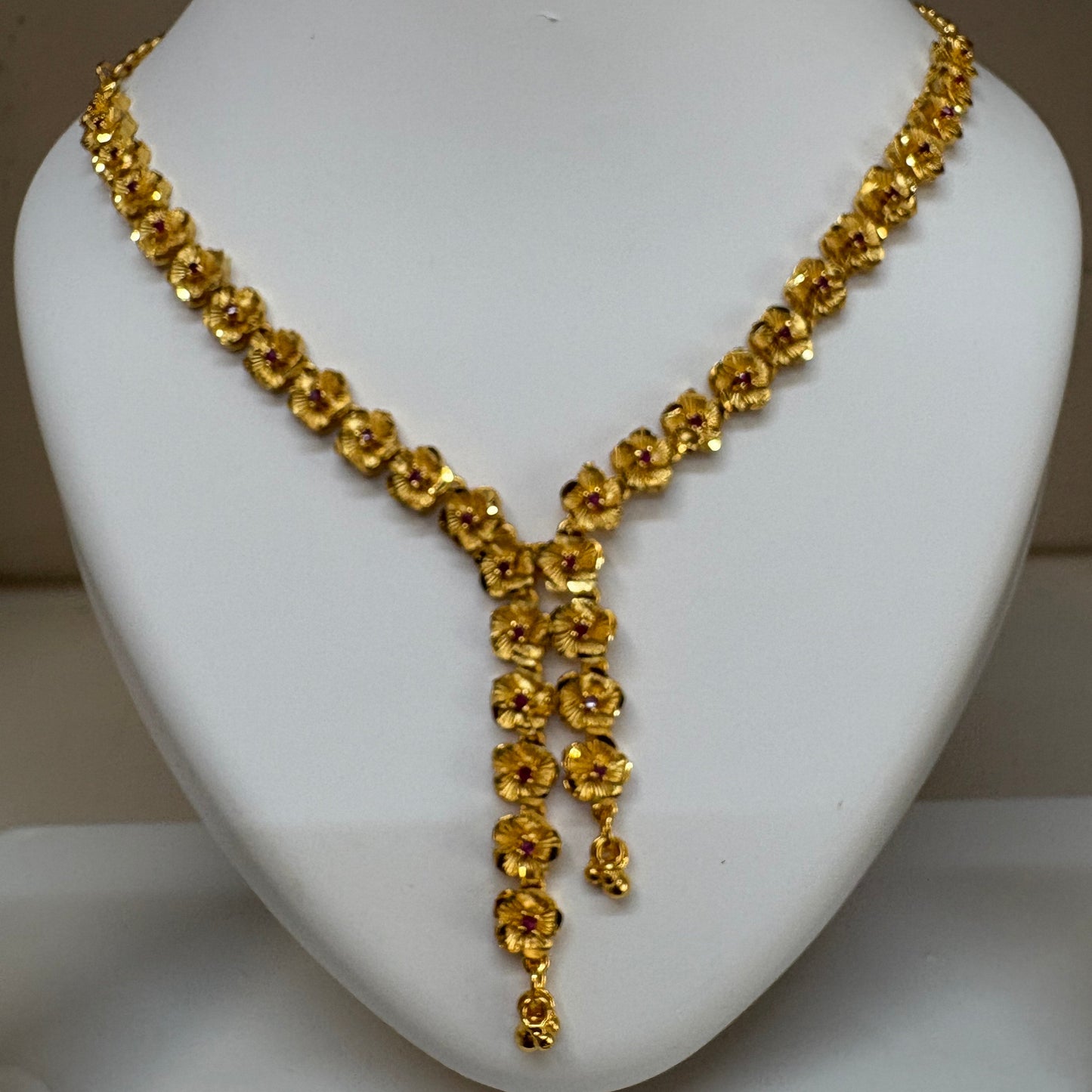 One Gram Gold Plated Necklace Set for Women | Elegant Floral Design