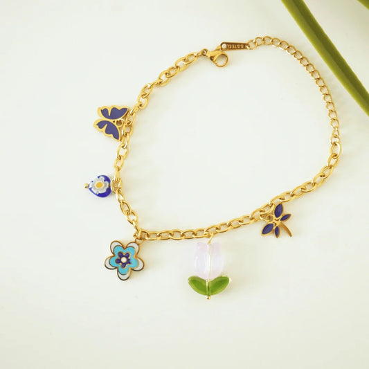 Golden Garden Charm Bracelet
