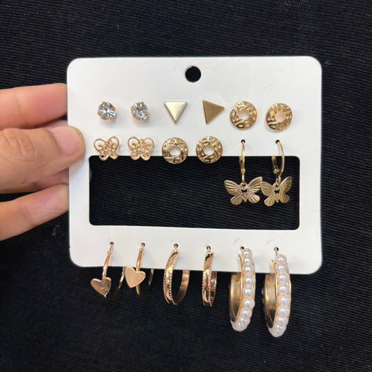 9 earring combo set