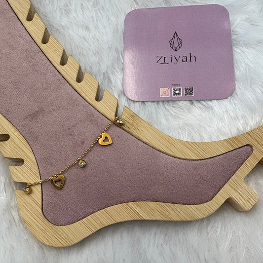 Anti-Tarnish Gold Heart Anklet