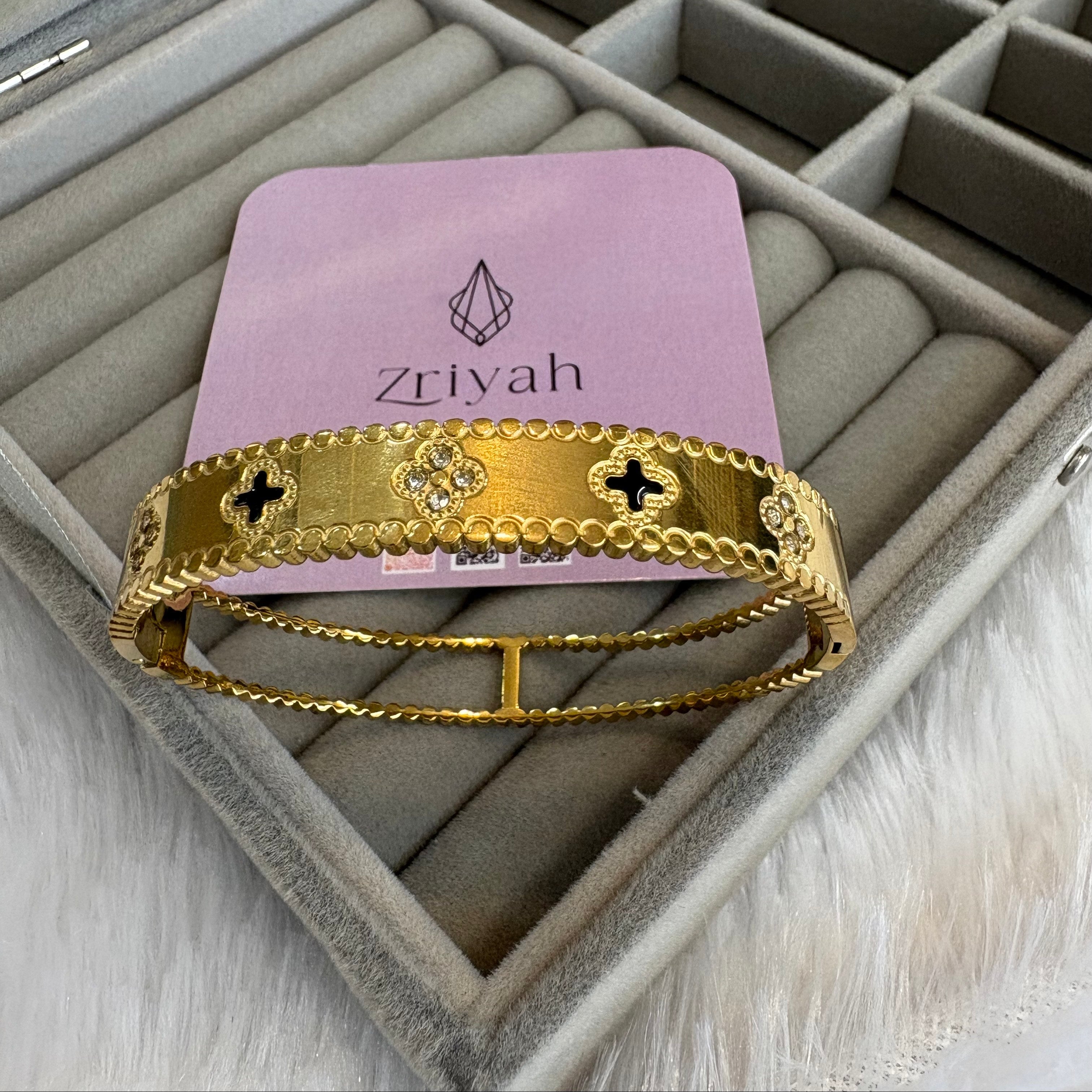 Designer Anti-Tarnish Gold Charm Kada Bracelet