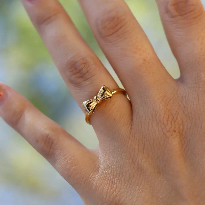 Elegant Gold Anti tarnish Bow Ring